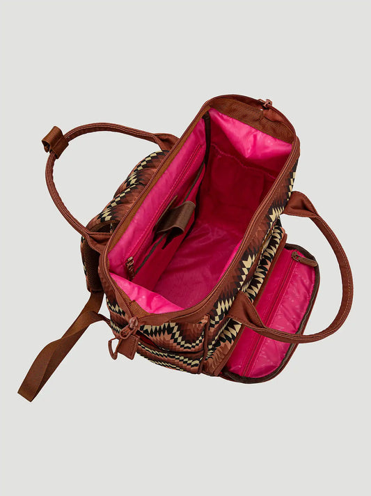 Zig Zag Print Backpack:Brown:One Size: