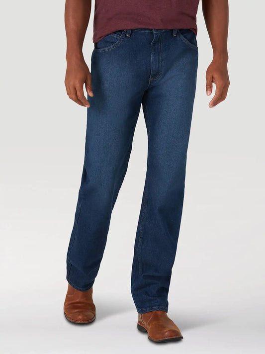 Wrangler® Five Star Premium Denim Comfort Stretch Regular Fit Jean in Dark Indigo
