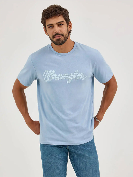 Men's Wrangler® Rope Logo T-Shirt in Ashley Blue