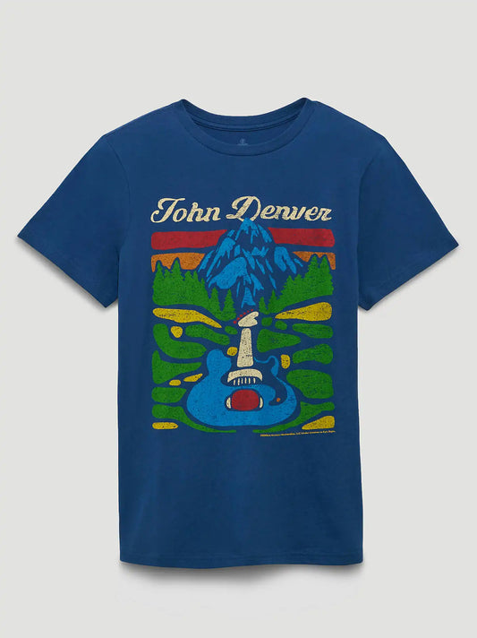 John Denver Trails Reg Fit Graphic Tee in Dark Blue