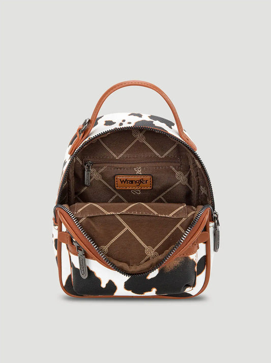 Cow Print Mini Backpack:Brown:One Size