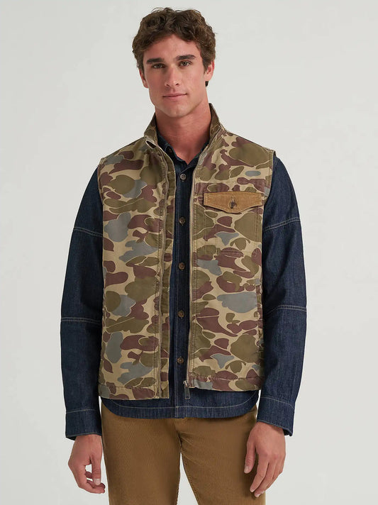 Men's Sherpa Lined Vest in Camo Petrified Oak