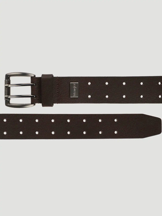 Men's Perforated Belt in Brown