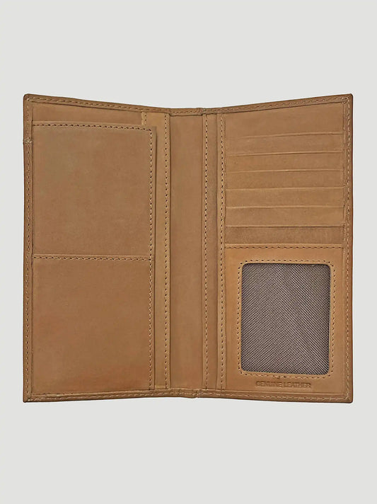 Boot Stitch Trim Trifold Wallet:Tan:One Size