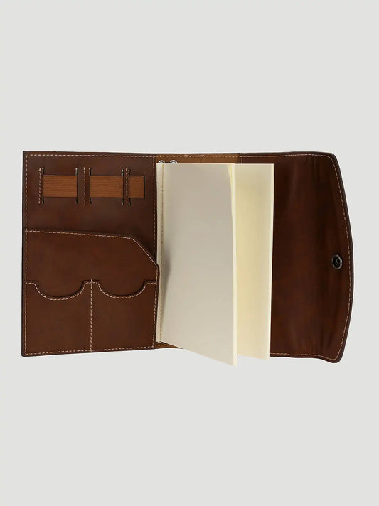 Women's Tooled Contrast Leather Journal:Cognac:One Size