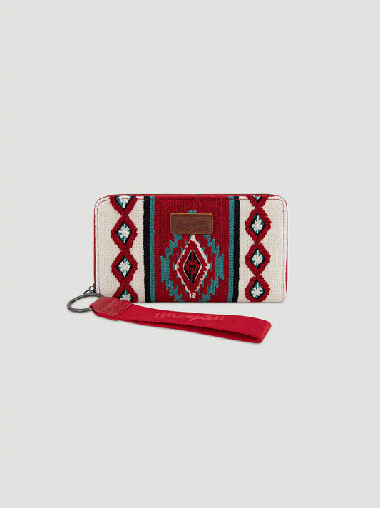 Southwest Stripe Wristlet:Burgundy:One Size