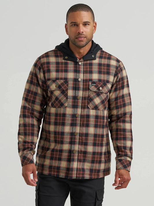 Wrangler® RIGGS Workwear® Hooded Flannel Work Jacket in Field Khaki
