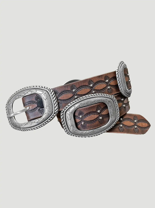 Women's Slider Conchos Belt in Brown