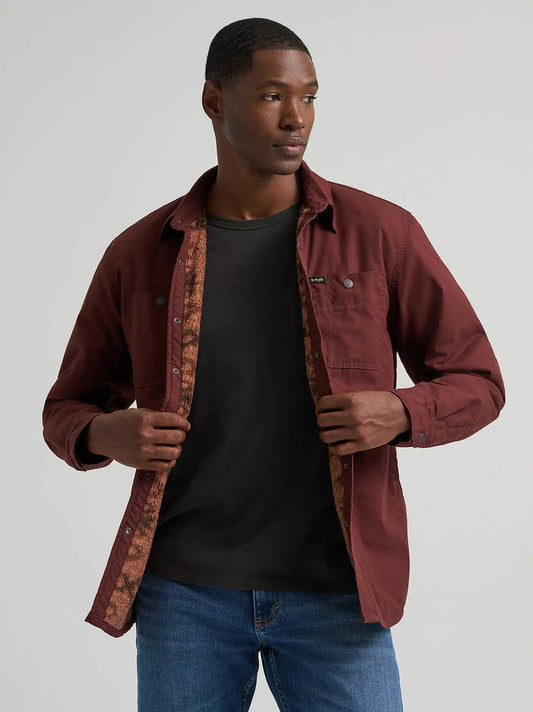 Men's Heavyweight Sherpa Lined Shirt Jacket in Bitter Chocolate