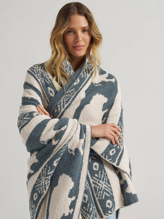 Wrangler Stretchy Throw Blanket:Buffalo Slate:One Size