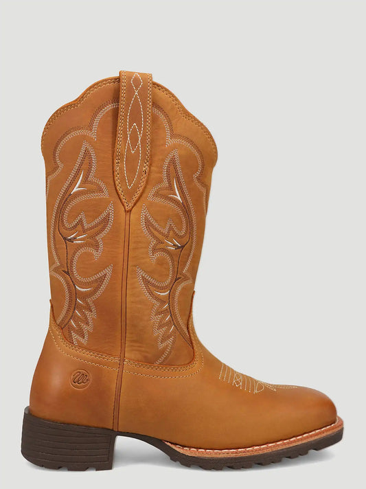 Women's Scarlet Square-Toe Western Boot in Tan