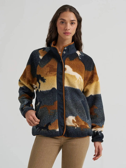 Women's Hay Away Big Sky Sherpa Snap Jacket in Desert Tapestry