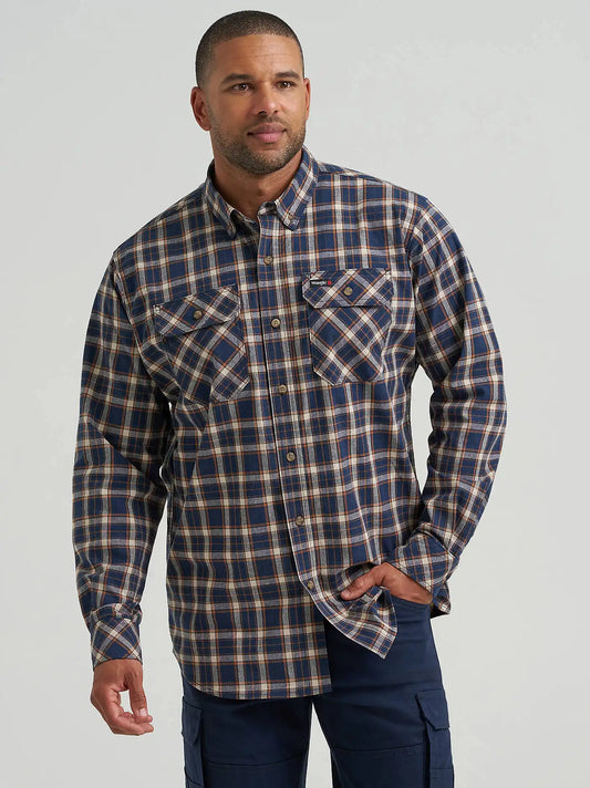Wrangler RIGGS Workwear® Foreman Plaid Work Shirt in Deep Well