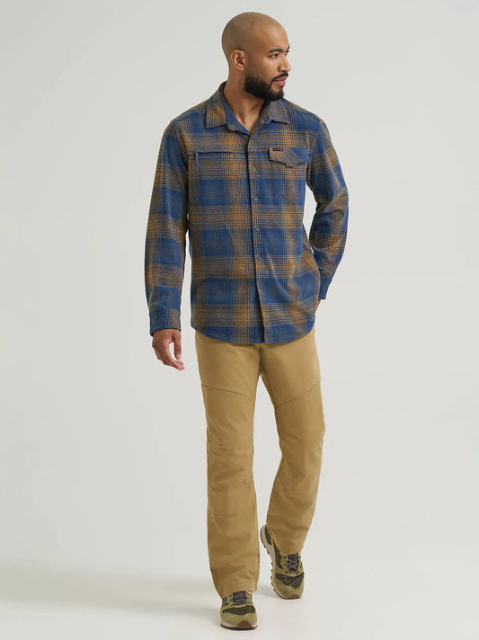 Wrangler ATG™ Men's Campsite Plaid Shirt in Sepia Ombre
