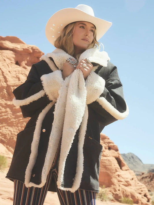Lainey Wilson x Wrangler The Iconic Lainey Coat in Washed Black