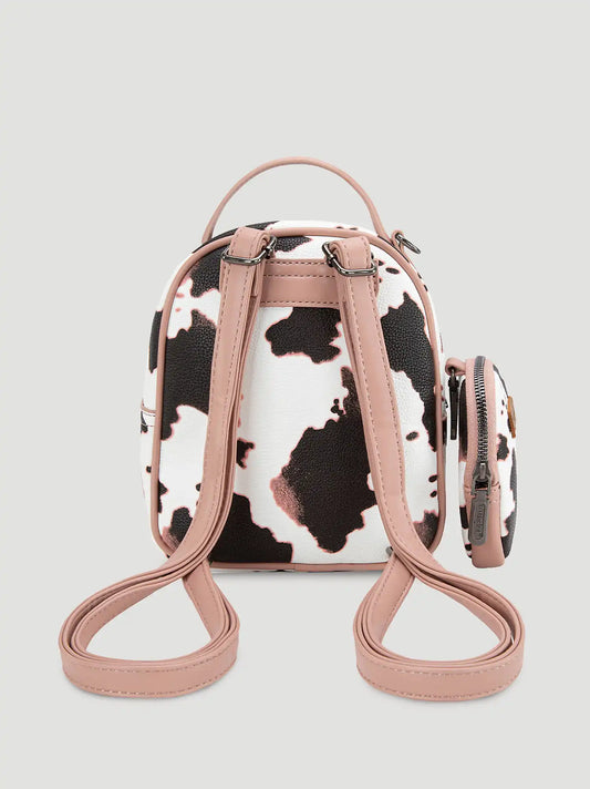 Cow Print Mini Backpack:Pink:One Size