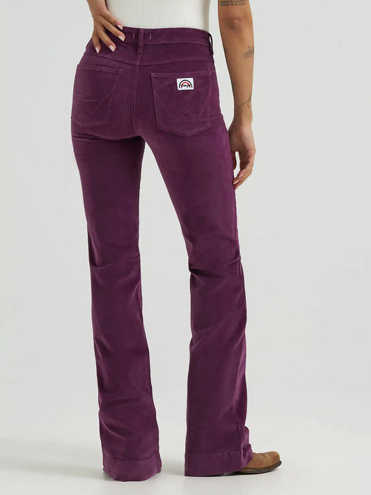 Women's Patch Pocket Velour Jean in Potent Purple