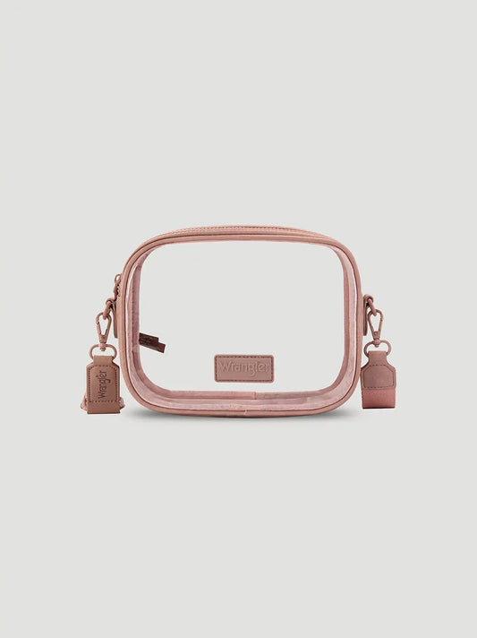 Clear Cross Body Stadium Bag:Dark Pink:One Size