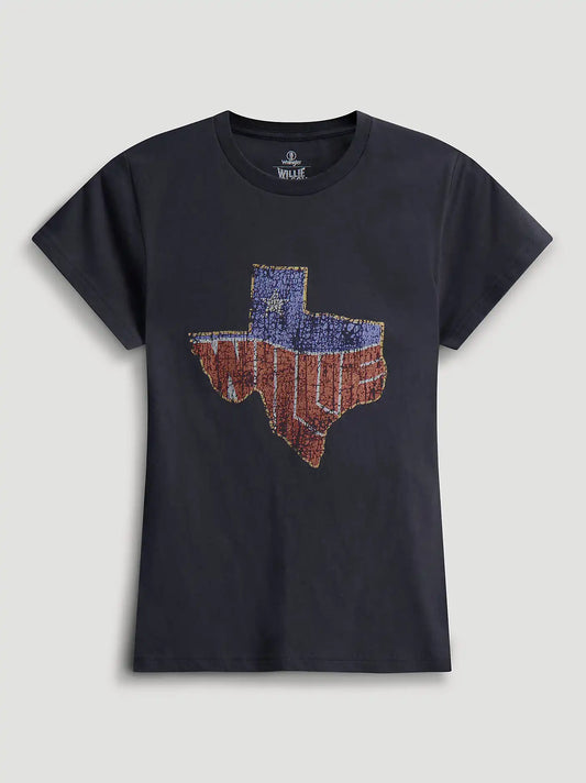 Willie Nelson 84 Texas Shrunken Band Graphic Tee in Asphalt