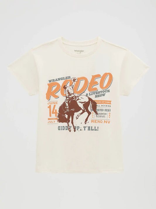 Giddy Up Retro Reg Fit Graphic Tee in Egret