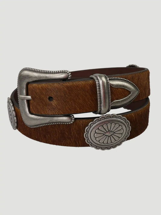 Women's Rope Edge Concho Belt in Cognac