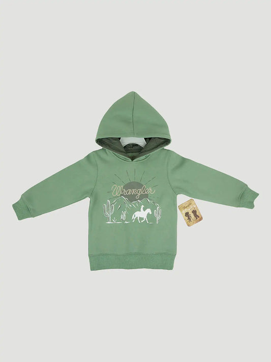 Wrangler Toddler Boy's Graphic Hoodie in Desert Green