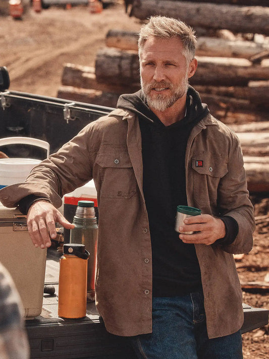 Wrangler® RIGGS Workwear® Ground Cloth Work Shirt in Chocolate Chip