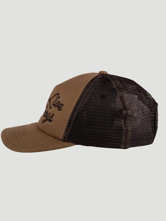 Womens Long Live Cowboys Baseball Cap:Olive Black:One Size