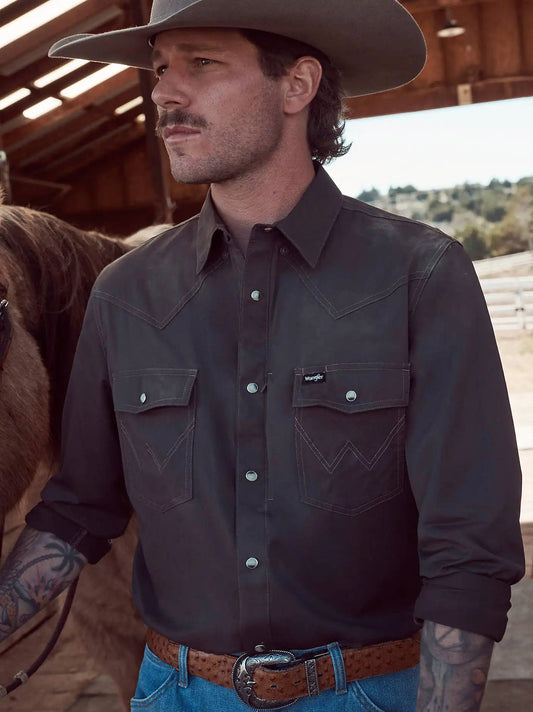 Wrangler All Terrain Gear Men's Technical Shirt in Turkish Coffee