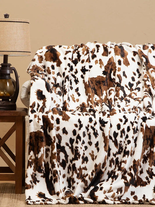 Wrangler Travel Blanket:Tricolor Cowhide:One Size