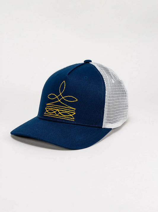 Womens Boot Stitch Trucker Hat:Cream:One Size