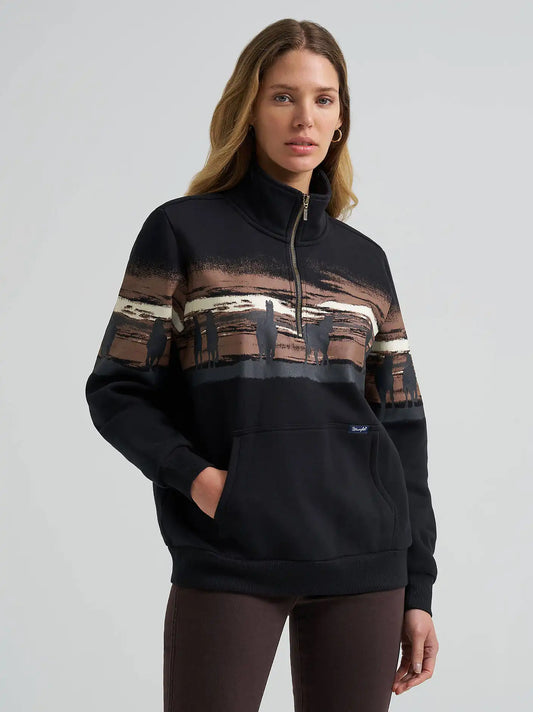 Women's Wrangler Wild West Pullover in Black