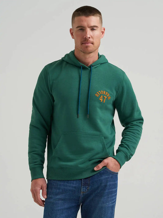 Upside Down Wrangler Graphic Hoodie in Hunter Green