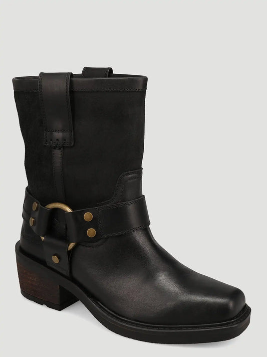 Women's Bessie Square-Toe Harness Casual Boot in Black