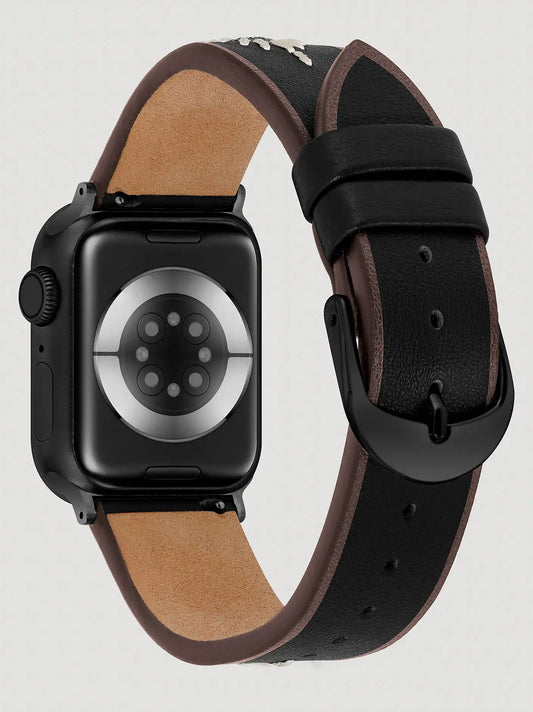 Embroidery Strap Universal Watchband:Black:One Size:
