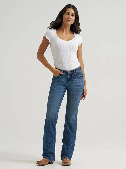 Women's Wrangler Retro® Mae Mid Rise Bootcut Jean in Marina