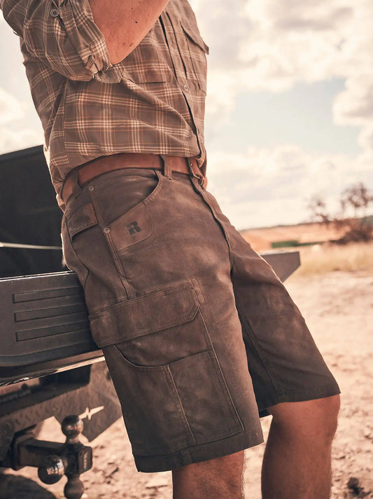 Wrangler® RIGGS Workwear® Performance Canvas Ranger Cargo Short in Dark Brown