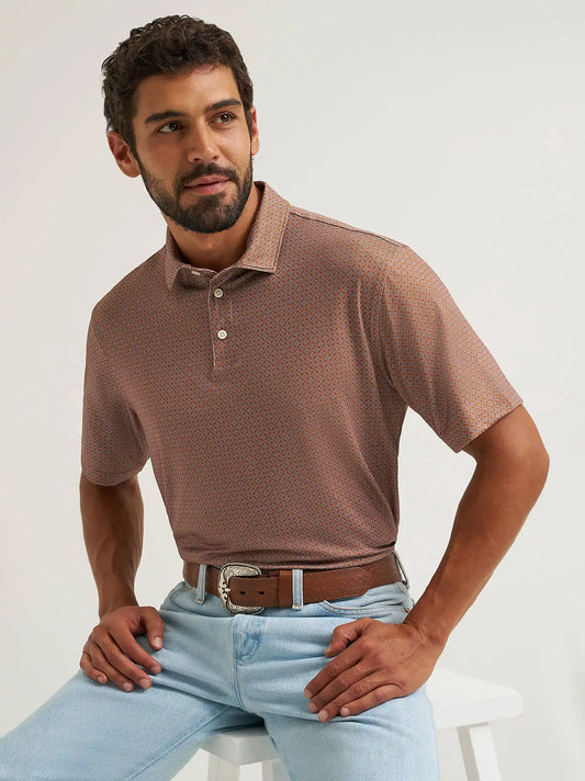 Wrangler All Terrain Gear Men's Performance Polo Shirt in Argan Oil