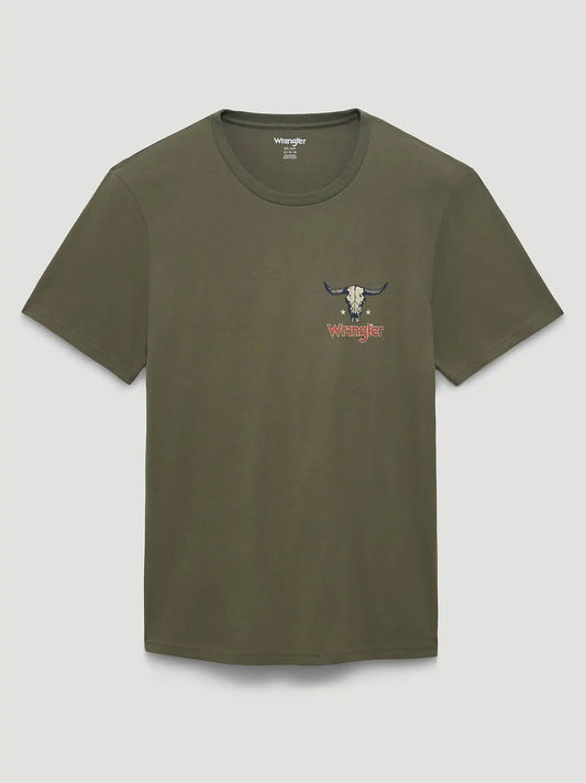 Longhorn Shield Back Graphic T-Shirt in Dusty Olive