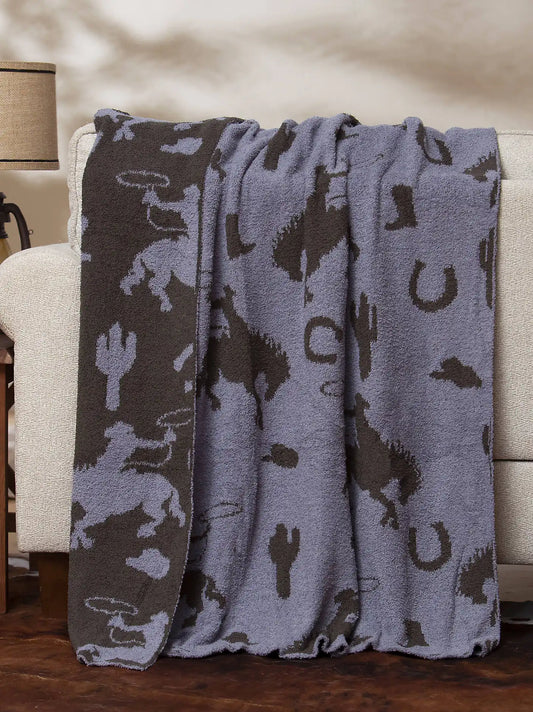 Wrangler Stretchy Throw Blanket:Blue:One Size