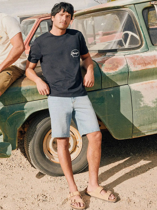 Men's Wrangler® Five Star Premium 5-pocket Relaxed Denim Short in Worn Light