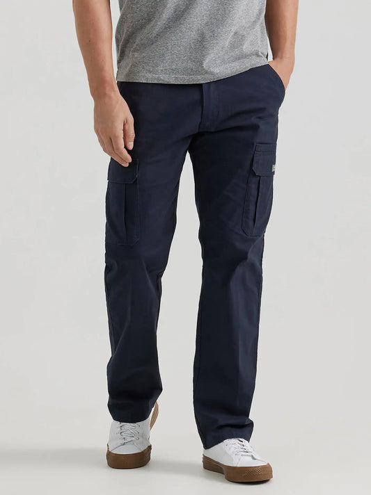 Wrangler® Men's Five Star Premium Relaxed Fit Flex Cargo Pant in Navy