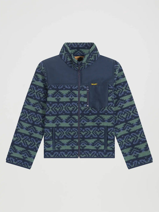 Boy's Hay Away Full Zip Sherpa Jacket in Dark Forest