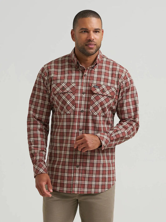 Wrangler RIGGS Workwear® Foreman Plaid Work Shirt in Foundry Rust