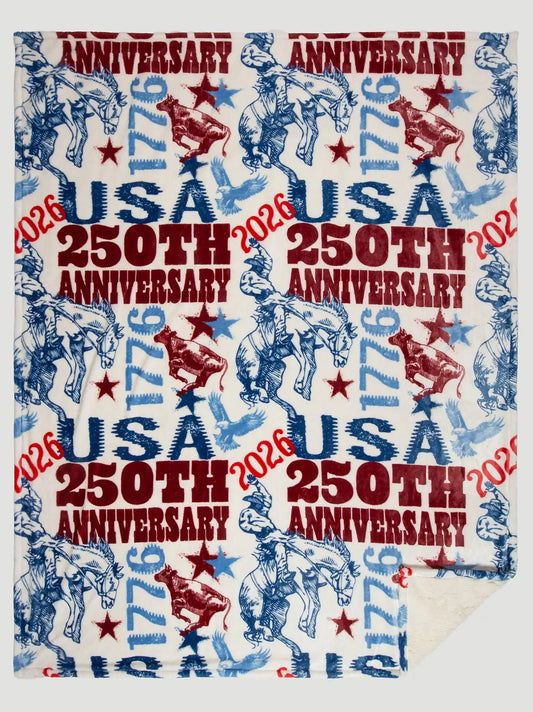 Wrangler Patriotic Throw Blanket:Patriotic:One Size