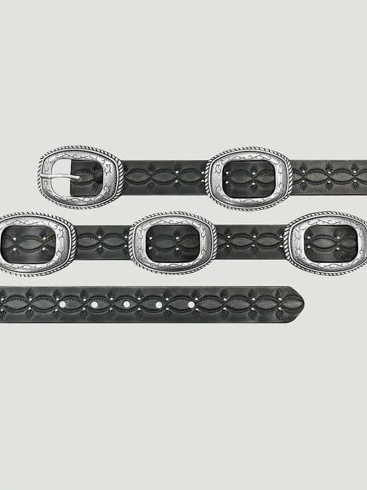 Women's Slider Conchos Belt in Black