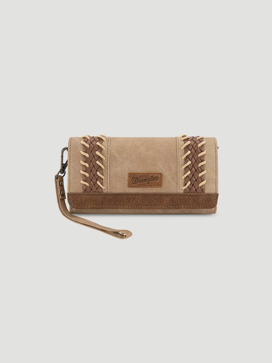 Braided Trim Wallet:Tan:One Size