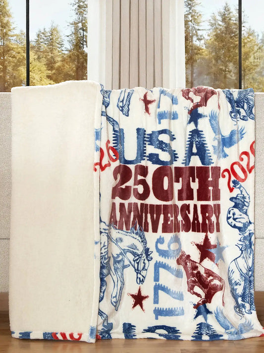 Wrangler Patriotic Throw Blanket:Patriotic:One Size