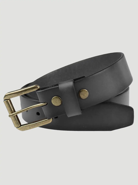Men's Wrangler® Burnished Leather Belt in Black