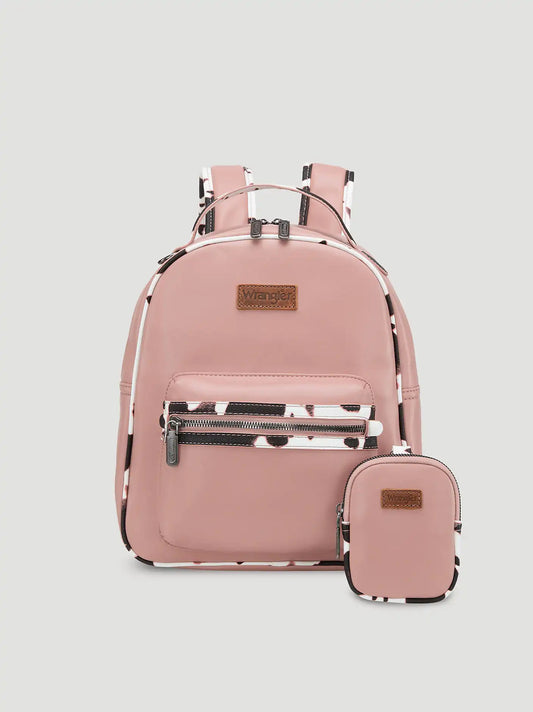 Backpack with Cow Trim:Pink:One Size